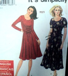7403 EZ SS-LS FRONT/SIDE LACED FLARE DRESS LENGTHS PATTERN 6-16